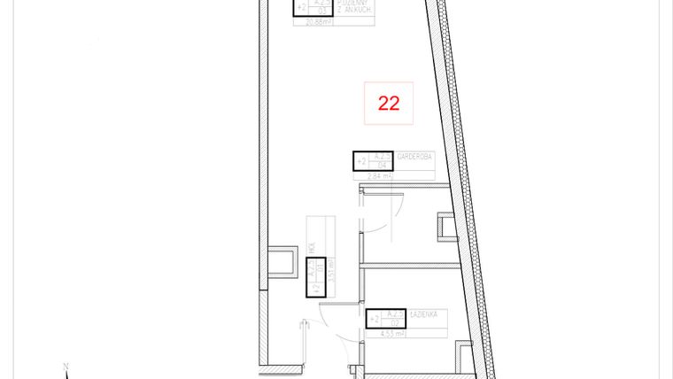 Rzut - Mieszkanie na sprzedaż 1 pokój o powierzchni 31,76 m² - numer A2-5 w Rezydencja Ogród Saski etap I i II