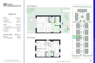 Rzut - Dom na sprzedaż 5 pokoi o powierzchni 103,51 m² - numer 6F w Park Domaszczyn 2 - etap 4