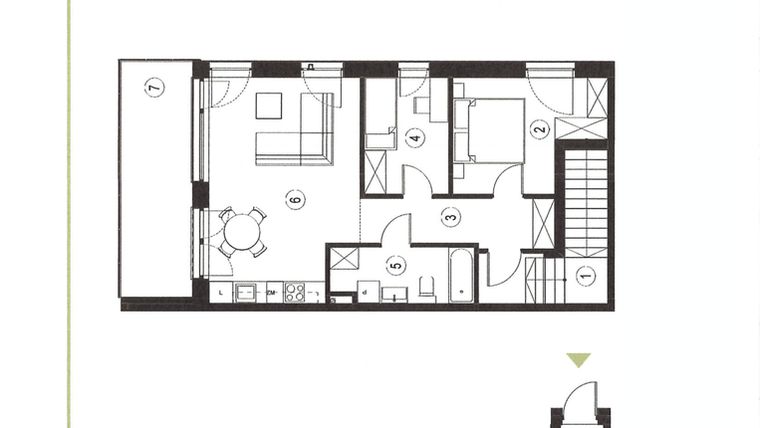 Rzut - Mieszkanie na sprzedaż 3 pokoje o powierzchni 67,13 m² - numer 28_2 w Apartamenty Sielanka