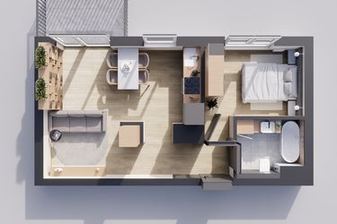 Rzut - Mieszkanie na sprzedaż 2 pokoje o powierzchni 41,23 m² - numer 22/58 w Odrzańskie Bulvary