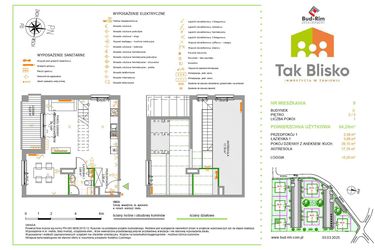 Rzut - Mieszkanie na sprzedaż 2 pokoje o powierzchni 64,2 m² - numer 9.C w Tak Blisko