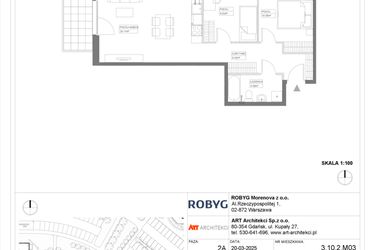 Rzut - Mieszkanie na sprzedaż 1 pokój o powierzchni 56,19 m² - numer 3.10.2M03 w Szumilas etap III