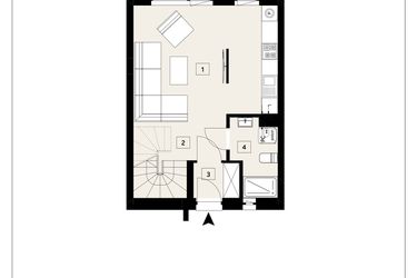 Rzut - Dom na sprzedaż 3 pokoje o powierzchni 66,92 m² - numer B1.B w Ametystowa Park