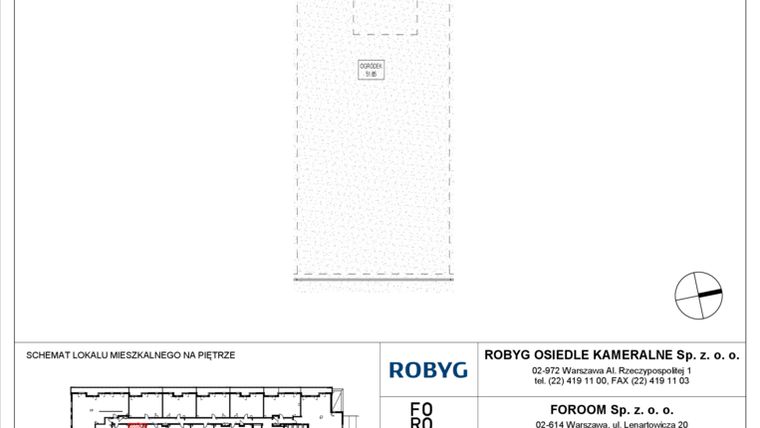 Rzut - Mieszkanie na sprzedaż 1 pokój o powierzchni 27,22 m² - numer OK6/A/0/5 w Osiedle Kameralne VI