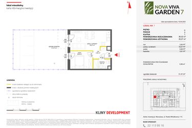Rzut - Mieszkanie na sprzedaż 2 pokoje o powierzchni 36,02 m² - numer 7 w Nova Viva Garden 7