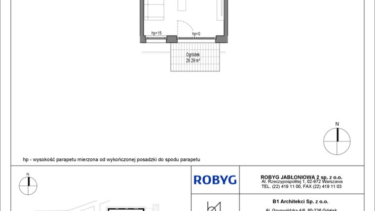 Rzut - Mieszkanie na sprzedaż 1 pokój o powierzchni 30,73 m² - numer C12.0M06 w Lawendowe Wzgórza bud. C12