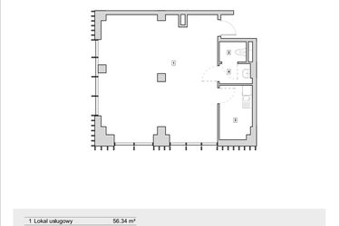 Rzut - Lokal użytkowy na sprzedaż 1 pokój o powierzchni 67,6 m² - numer H2-U-1-3 w Heyki City