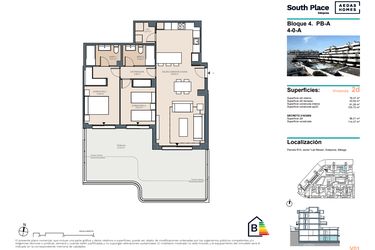 Rzut - Mieszkanie na sprzedaż 2 pokoje o powierzchni 155,73 m² - numer 02SP w South Place Las Mesas