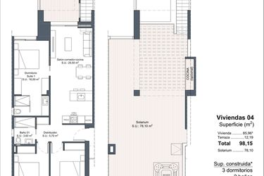 Rzut - Dom na sprzedaż 3 pokoje o powierzchni 98,15 m² - numer 0-4 w Domy w Ciudad Quesada - 18228363