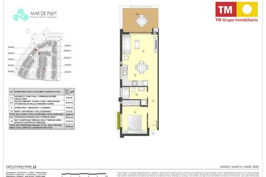 Rzut - Mieszkanie na sprzedaż 1 pokój o powierzchni 51 m² - numer 6.211 w Mar de Pulpi - Almeria
