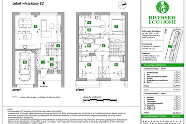 Rzut - Dom na sprzedaż 4 pokoje o powierzchni 123 m² - numer C2 w Riverside Eco Home