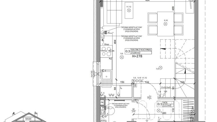 Rzut - Dom na sprzedaż 3 pokoje o powierzchni 68,29 m² - numer 26A w Osiedle Słoneczne etap III