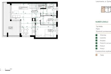 Rzut - Mieszkanie na sprzedaż 3 pokoje o powierzchni 74,17 m² - numer 25.2 w Green Ville
