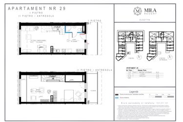 Rzut - Mieszkanie na sprzedaż 2 pokoje o powierzchni 73,71 m² - numer 29 w Miła Resort