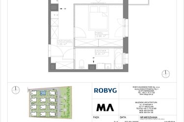 Rzut - Mieszkanie na sprzedaż 2 pokoje o powierzchni 48,76 m² - numer VV/B/2/1 w Villa Viva