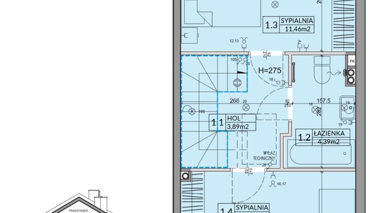 Rzut - Dom na sprzedaż 3 pokoje o powierzchni 65,67 m² - numer 92B w Nova Magdalenka 7 etap IX-XII