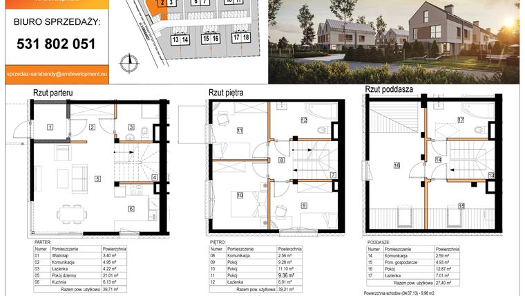 Rzut - Dom na sprzedaż 5 pokoi o powierzchni 116,3 m² - numer 2 w Zacisze Ursynów
