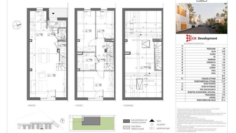 Rzut - Dom na sprzedaż 4 pokoje o powierzchni 113,27 m² - numer C.7 w Nova Wola Park