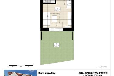 Rzut - Mieszkanie na sprzedaż 1 pokój o powierzchni 19,75 m² - numer B4/0/6 w Montano bud. B4 - apartamenty inwestycyjne