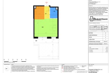 Rzut - Mieszkanie na sprzedaż 1 pokój o powierzchni 35,44 m² - numer A2 w Augustówka Residence