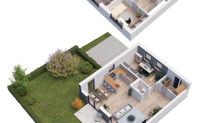 Rzut - Dom na sprzedaż 5 pokoi o powierzchni 117,67 m² - numer 0B w Domy Iwińskie