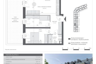Rzut - Mieszkanie na sprzedaż 3 pokoje o powierzchni 55,45 m² - numer 91 w Ignatki Forest etap II
