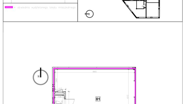 Rzut - Lokal użytkowy na sprzedaż 1 pokój o powierzchni 52,81 m² - numer 2.A.2 w Nowe Miasto Polesie etap IIIa
