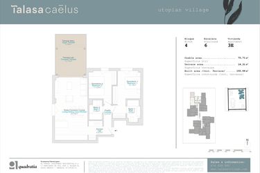 Rzut - Mieszkanie na sprzedaż 2 pokoje o powierzchni 70,71 m² - numer B4-3E w Talasa Caleus II