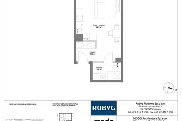 Rzut - Mieszkanie na sprzedaż 1 pokój o powierzchni 31,77 m² - numer E.2M10 w Początek Piątkowo bud. E