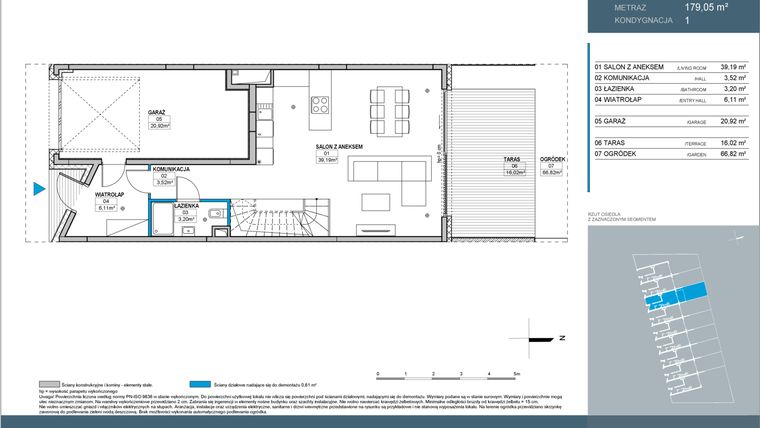 Rzut - Dom na sprzedaż 5 pokoi o powierzchni 200,49 m² - numer 7 w Nordic Bemowo Domy