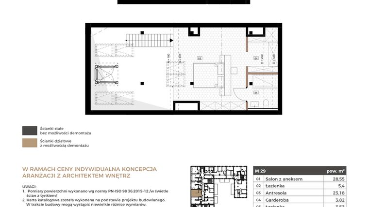 Rzut - Mieszkanie na sprzedaż 2 pokoje o powierzchni 64,47 m² - numer M29 w Apartamenty Królewska Huta