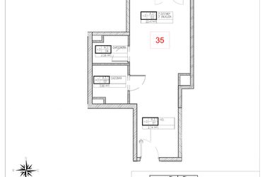 Rzut - Mieszkanie na sprzedaż 1 pokój o powierzchni 30,86 m² - numer A3.1 w Rezydencja Ogród Saski etap I i II