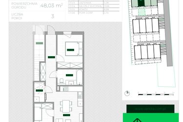 Rzut - Mieszkanie na sprzedaż 3 pokoje o powierzchni 57,5 m² - numer C1 w Zielona Krzyszkowicka