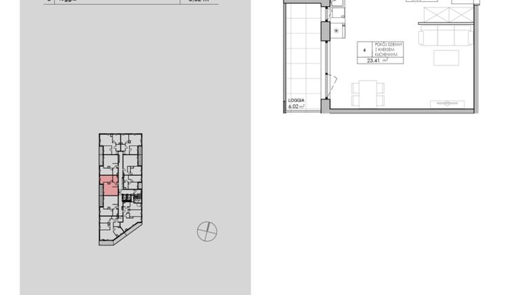 Rzut - Mieszkanie na sprzedaż 2 pokoje o powierzchni 48,55 m² - numer 2.A102 w Niebieski Bursztyn II