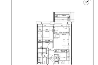 Rzut - Mieszkanie na sprzedaż 2 pokoje o powierzchni 36,02 m² - numer B5 w Symfonia - Chodkiewicza 9