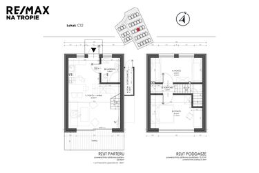 Rzut - Dom na sprzedaż 3 pokoje o powierzchni 49,8 m² - numer C12 w Sea House Wicie