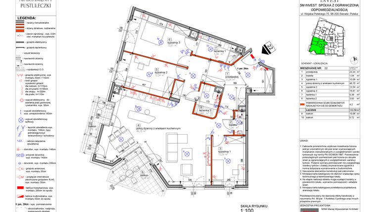 Rzut - Mieszkanie na sprzedaż 4 pokoje o powierzchni 118,39 m² - numer 22 w Apartamenty Pustułeczki