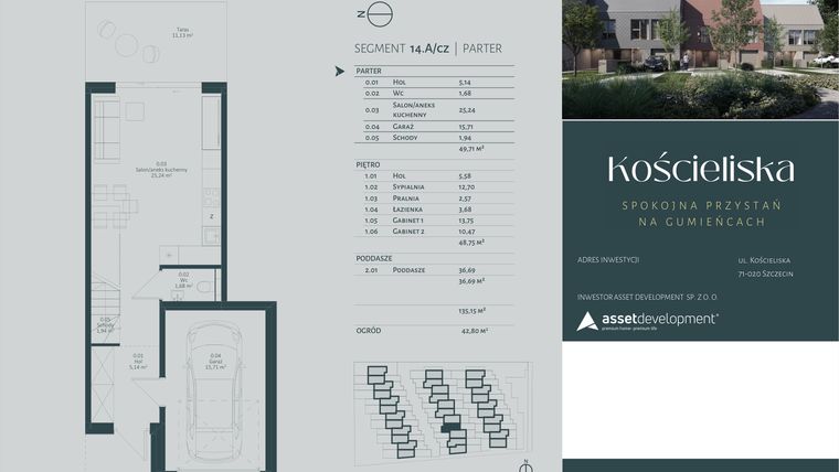 Rzut - Dom na sprzedaż 4 pokoje o powierzchni 135,15 m² - numer 14.A w Kościeliska