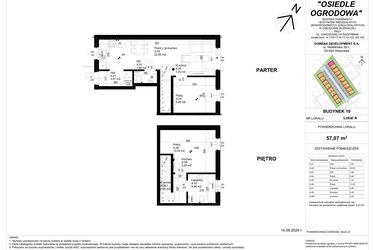 Rzut - Mieszkanie na sprzedaż 3 pokoje o powierzchni 57,07 m² - numer 10A w Osiedle Ogrodowa