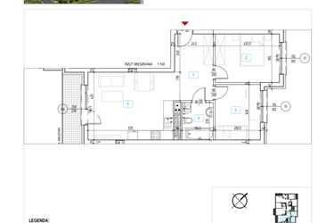 Rzut - Mieszkanie na sprzedaż 3 pokoje o powierzchni 59,86 m² - numer B.36 w Nad Nielbą II