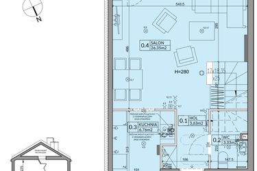 Rzut - Dom na sprzedaż 4 pokoje o powierzchni 82,07 m² - numer 39B w Nova Magdalenka 7 etap IV-VI