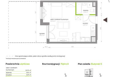 Rzut - Mieszkanie na sprzedaż 1 pokój o powierzchni 30,69 m² - numer C5.0C70 w Bemowo Vita