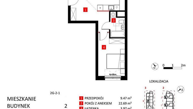 Rzut - Mieszkanie na sprzedaż 2 pokoje o powierzchni 48,95 m² - numer AJ_13A/6 w Apartamenty Jeździecka