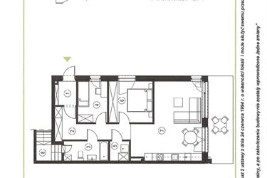 Rzut - Mieszkanie na sprzedaż 3 pokoje o powierzchni 70,61 m² - numer 11_1 w Apartamenty Sielanka