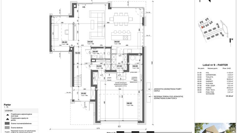 Rzut - Dom na sprzedaż 6 pokoi o powierzchni 257,94 m² - numer C-9 w Neo Natolin II