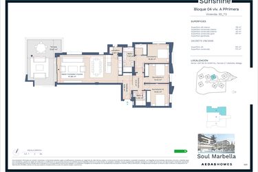 Rzut - Mieszkanie na sprzedaż 3 pokoje o powierzchni 169,47 m² - numer 2527-VI-4-1-A w Soul Marbella Sunshine