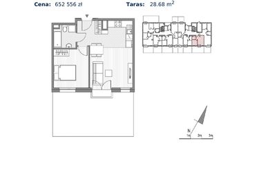 Rzut - Mieszkanie na sprzedaż 2 pokoje o powierzchni 39,79 m² - numer F.2 w Glogera bud. F i G