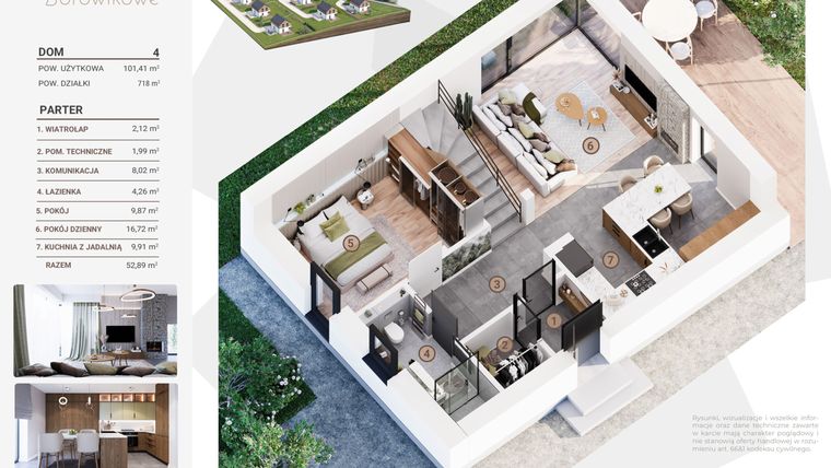 Rzut - Dom na sprzedaż 5 pokoi o powierzchni 97,41 m² - numer 250 w Osiedle Borowikowe