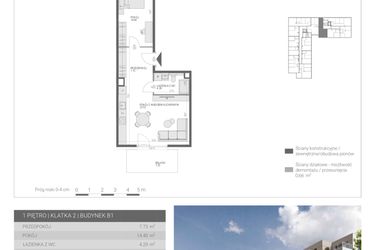 Rzut - Mieszkanie na sprzedaż 2 pokoje o powierzchni 49,44 m² - numer M48 w Modern House II