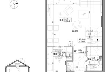 Rzut - Dom na sprzedaż 4 pokoje o powierzchni 83,33 m² - numer 1B w Nova Magdalenka 7